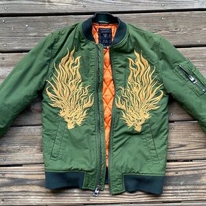 Guess Embroidered Bomber Jacket Sz XS